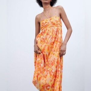 Mid Length orange Zara dress